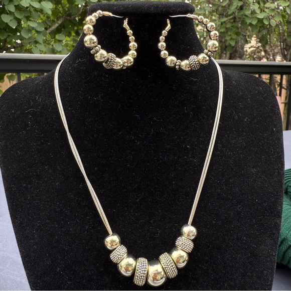 Napier Shimmery Gold Beaded Necklace and Earring Set - Picture 8 of 9